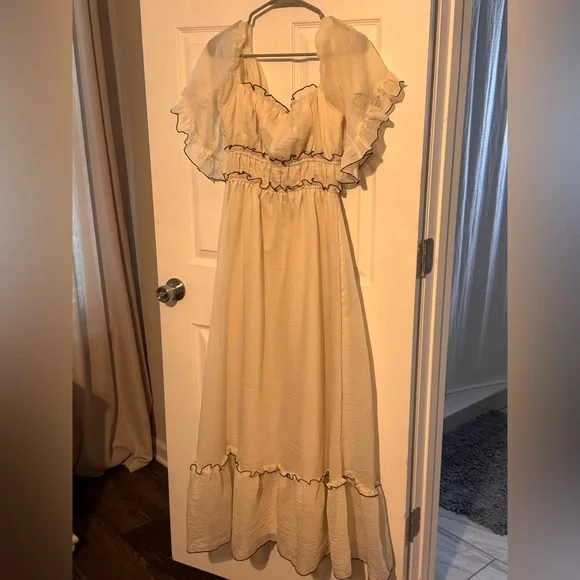 knee length dresses for ladies Alette Maxi Dress Flutter Sleeves – White Bridal & Wedding Dress main image 0